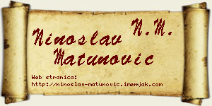 Ninoslav Matunović vizit kartica